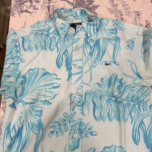 Vineyard Vines short sleeve Tucker shirt linen blend